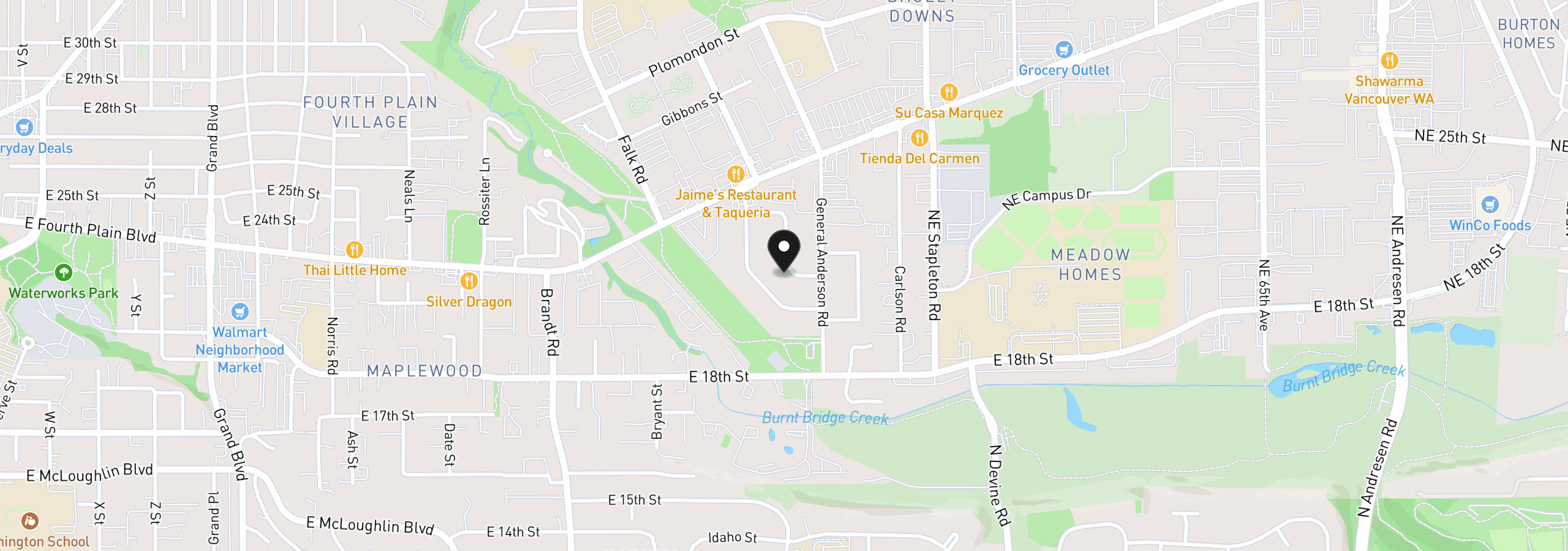 Map showing the location of 2200 Sheridan Dr, Vancouver, Wa 98661