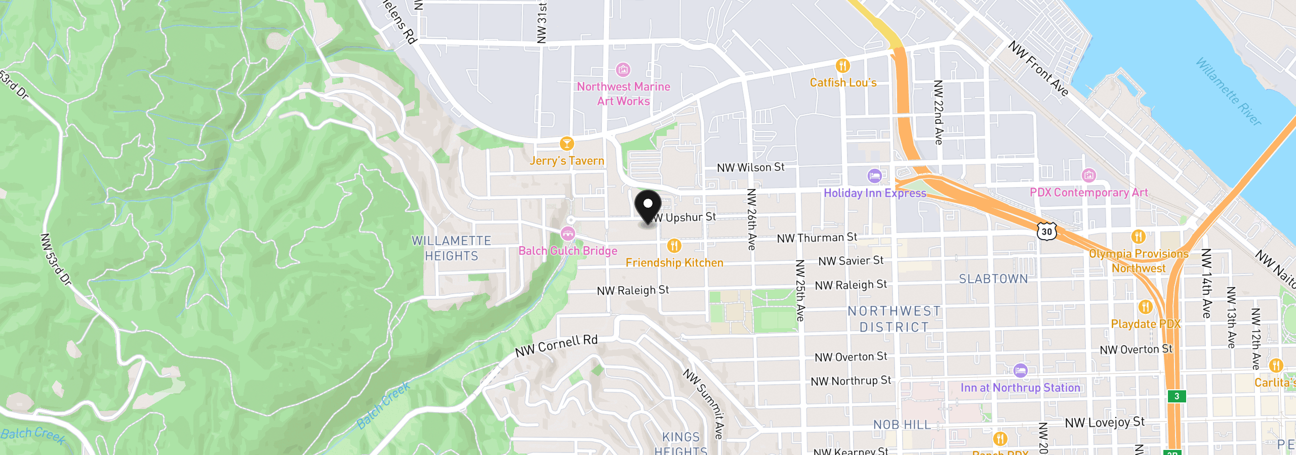 Map showing the location of 1861 NW 28th Ave, Portland, OR 97210