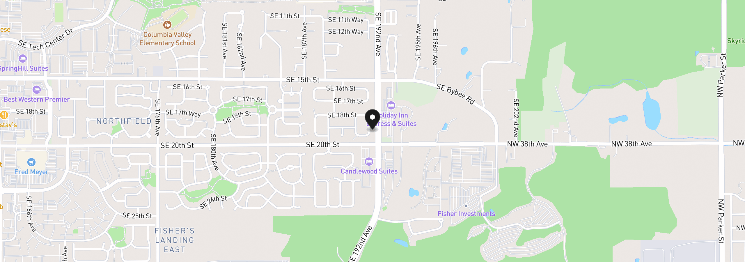 Map showing the location of 1821 SE 191st Pl, Vancouver, Wa 98683
