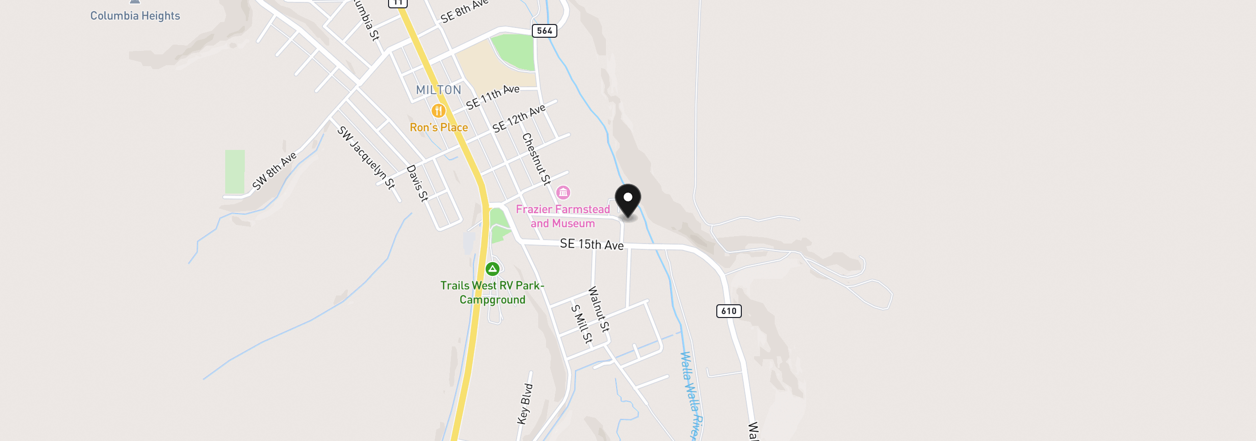 Map showing the location of 1427 Wilkenson St, Milton-Freewater, OR 97862