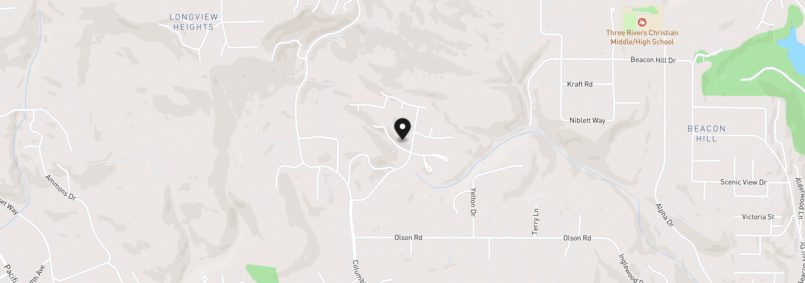 Map showing the location of 210 W St. James Pl, Longview, Wa 98632