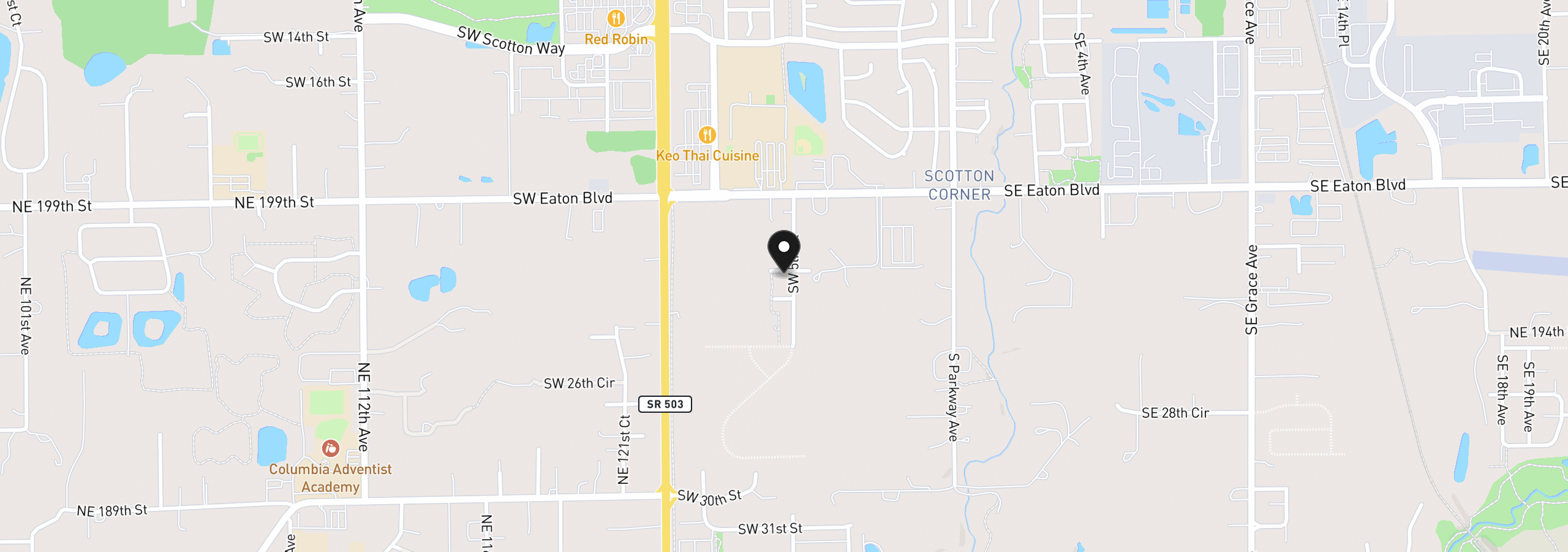 Map showing the location of 542 SW 24th Way, Battle Ground, Wa 98604