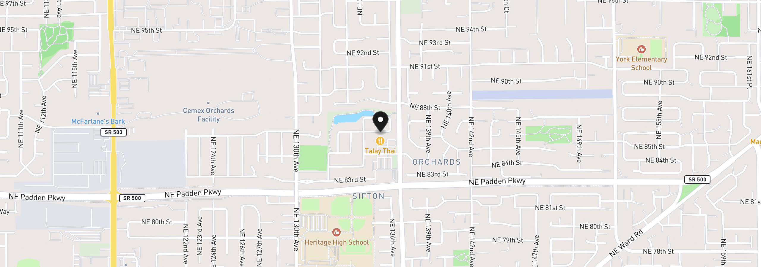 Map showing the location of 13509 NE 86th St, Vancouver, Wa 98682