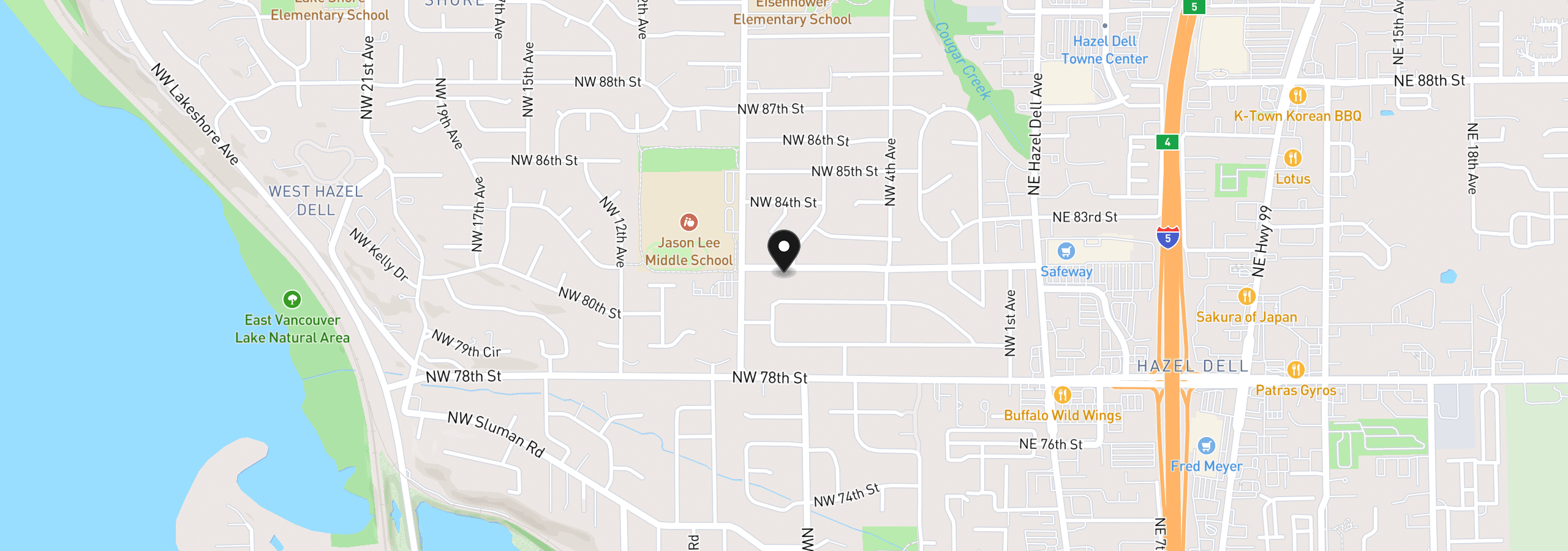 Map showing the location of 621 NW 82nd St, Vancouver, Wa 98665