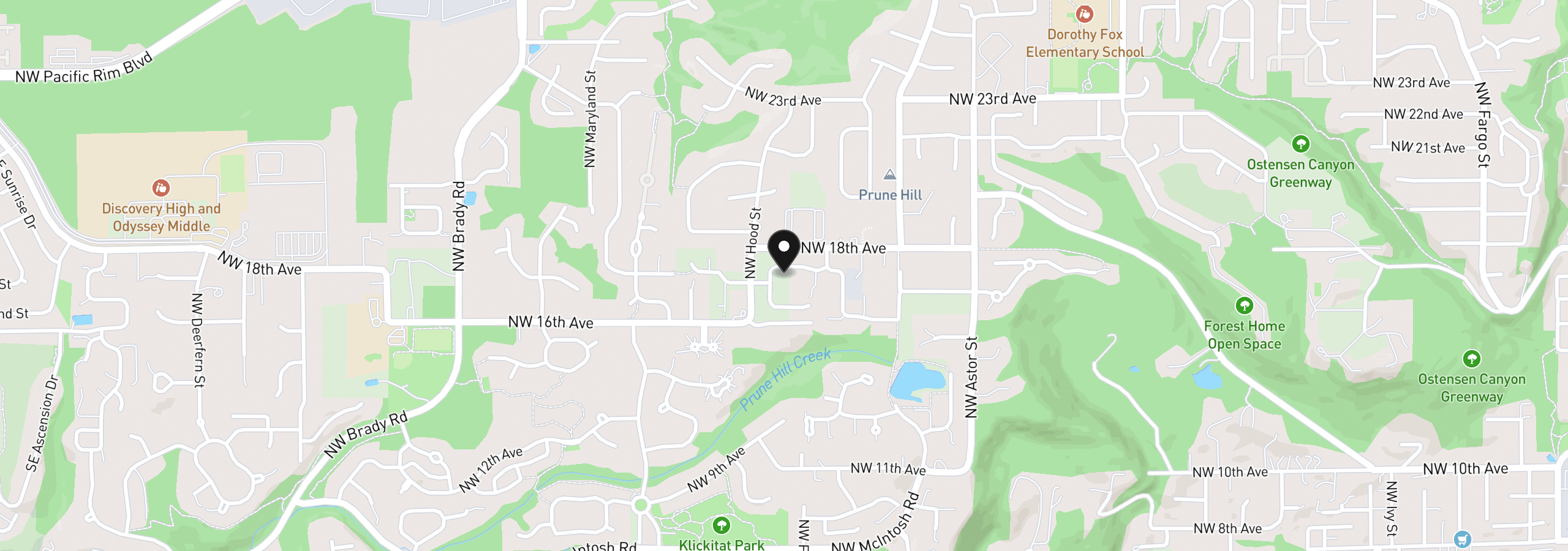 Map showing the location of 3101 NW 17th Ave, Camas, Wa 98607