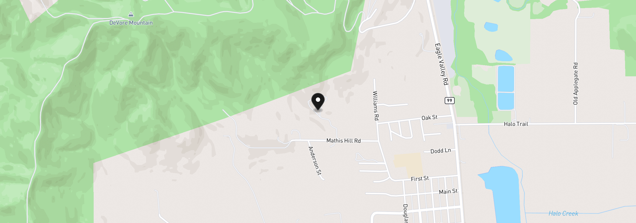 Map showing the location of 785 Mathis Hill Rd, Yoncalla, OR 97499