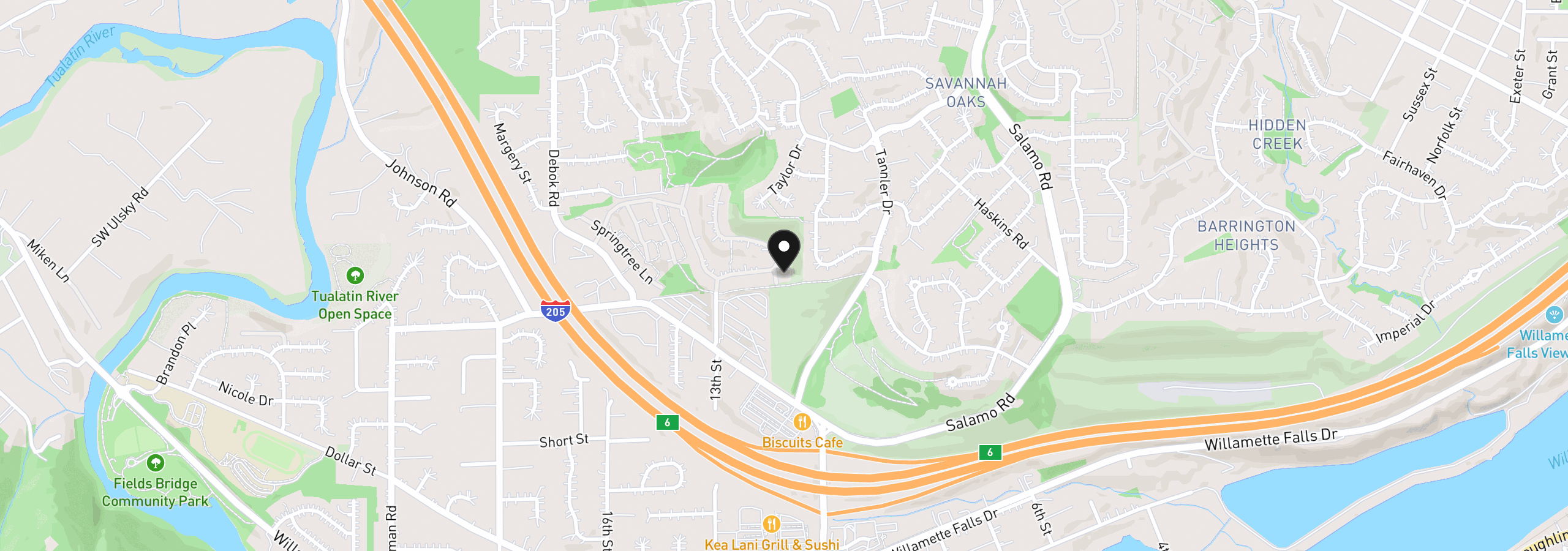 Map showing the location of 5305 Summerlinn Way, West Linn, OR 97068