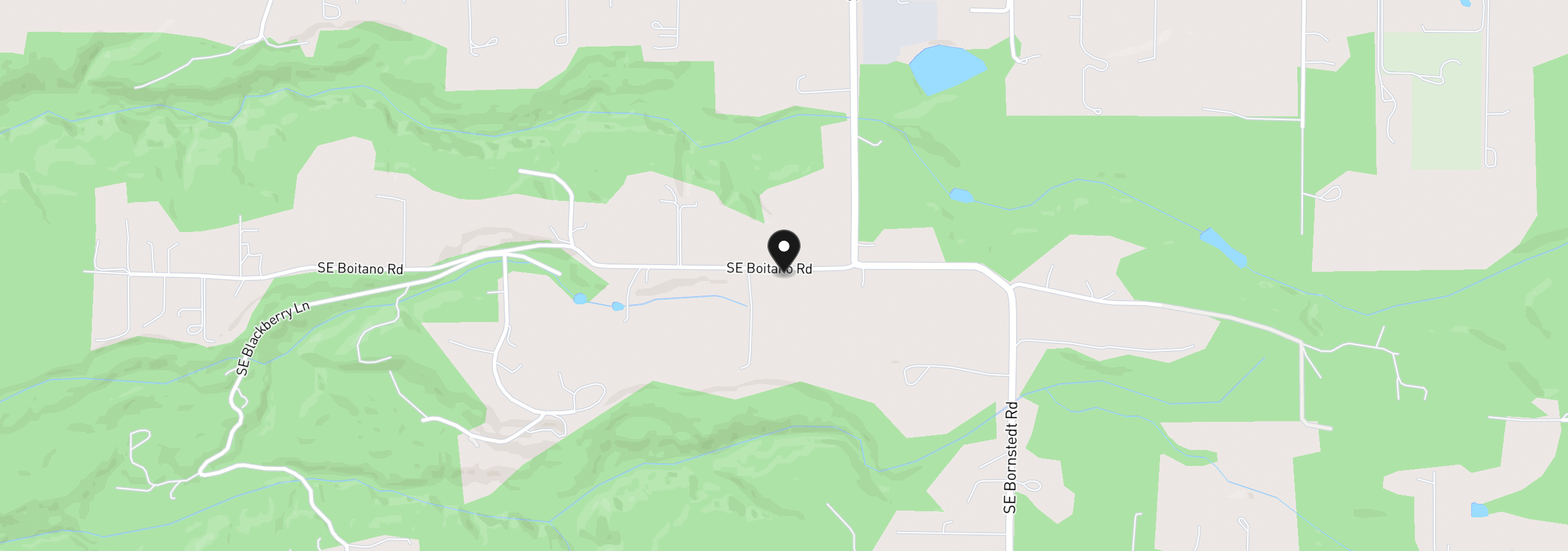 Map showing the location of 38420 SE Boitano Rd, Sandy, OR 97055