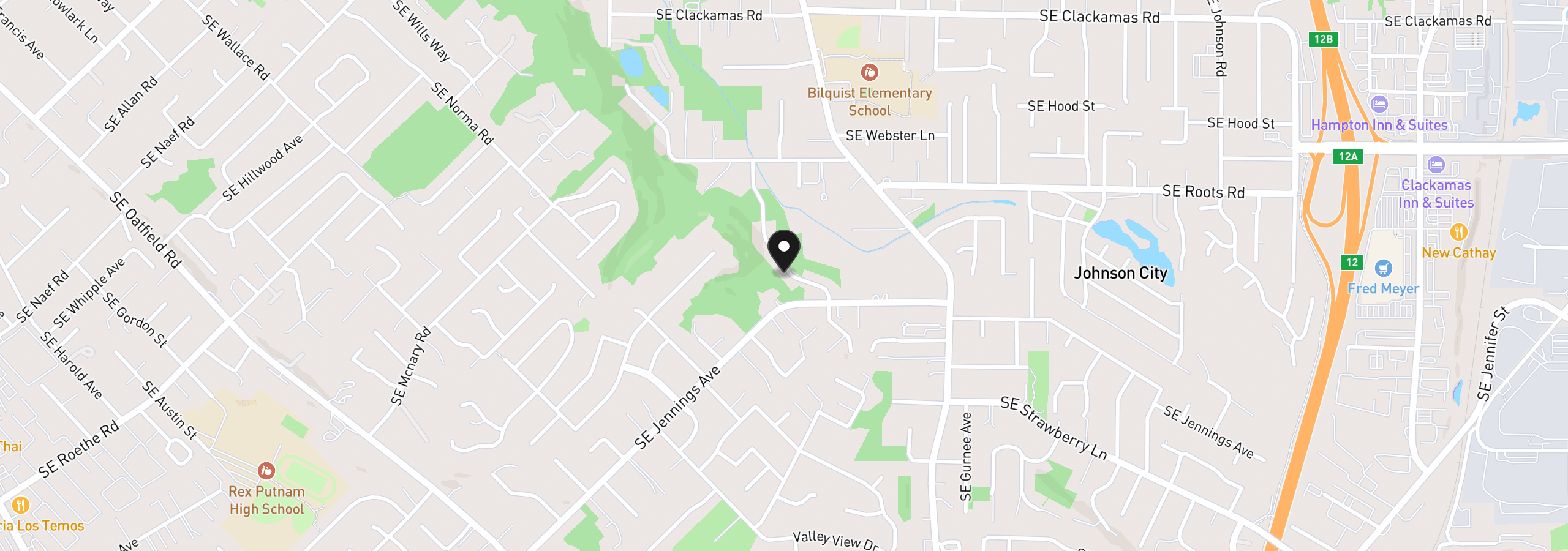 Map showing the location of 16351 SE Merganser Ct, Milwaukie, OR 97267