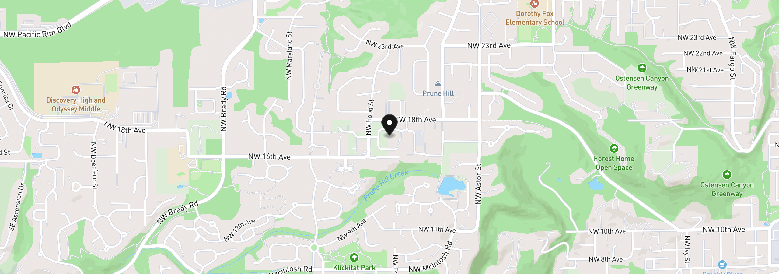 Map showing the location of 3019 NW 17th Ave, Camas, Wa 98607