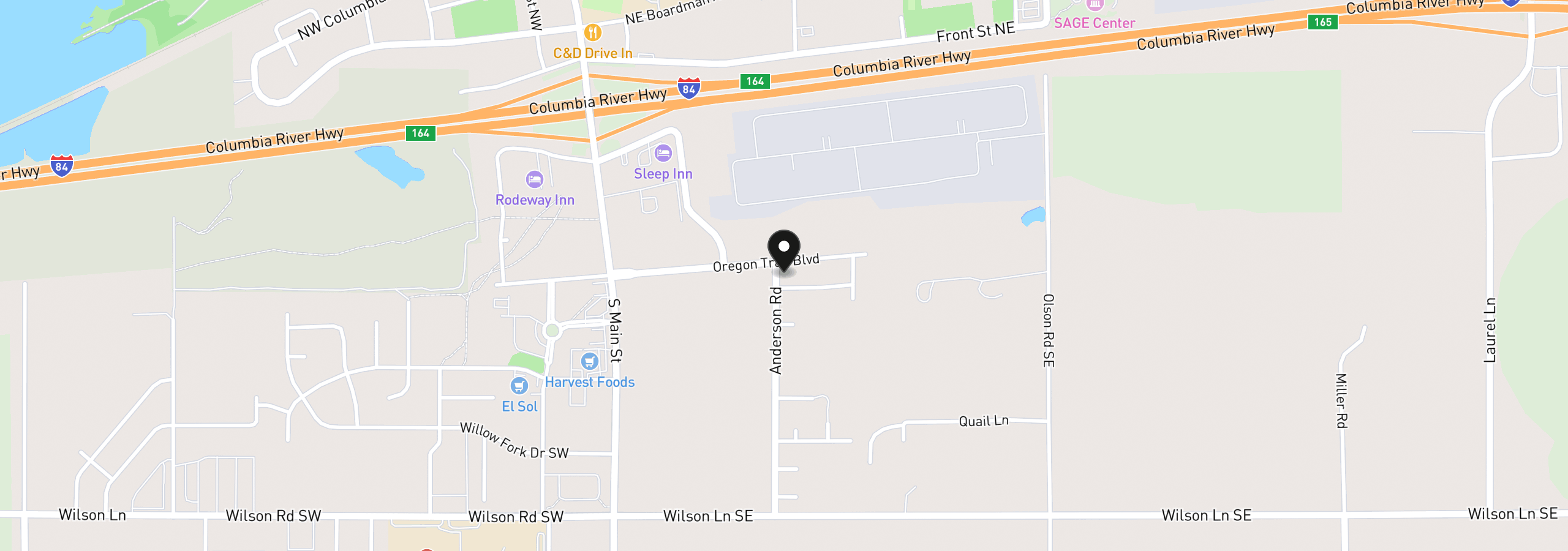 Map showing the location of 326 SE Anderson Rd, Boardman, OR 97818