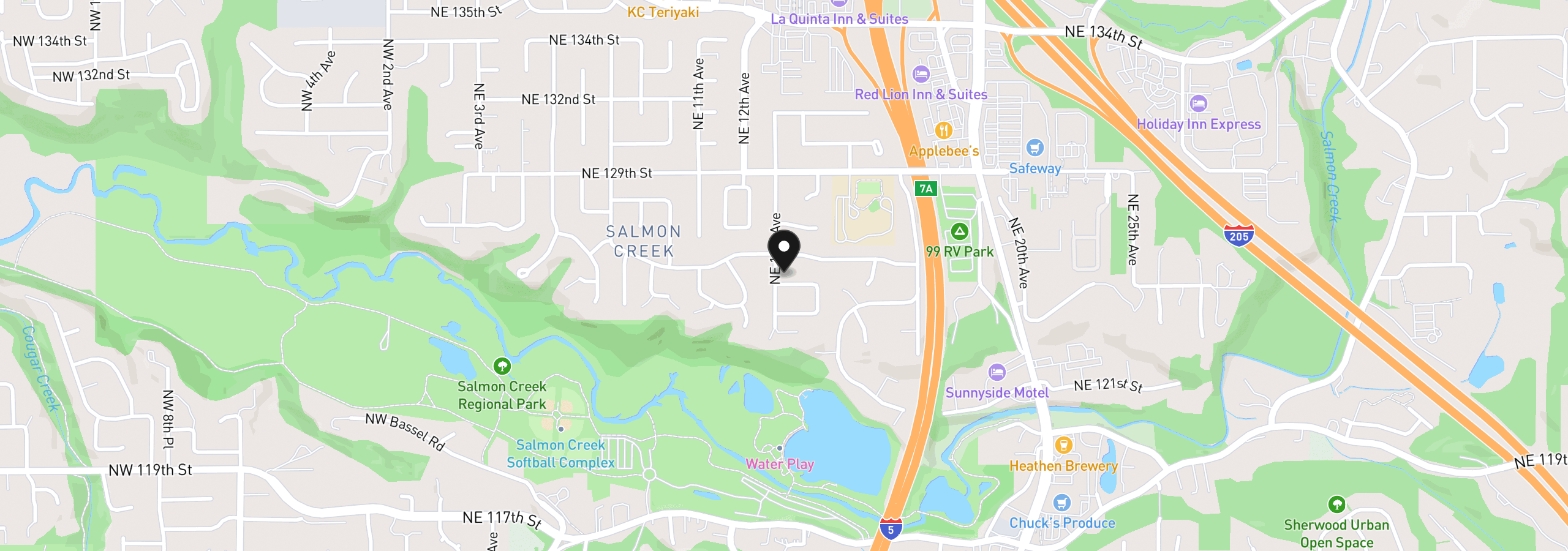 Map showing the location of 12509 NE 13th Ave, Vancouver, Wa 98685