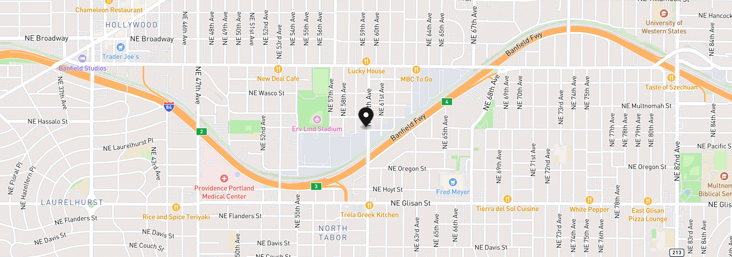 Map showing the location of 1003 NE 60th Ave, Portland, OR 97213
