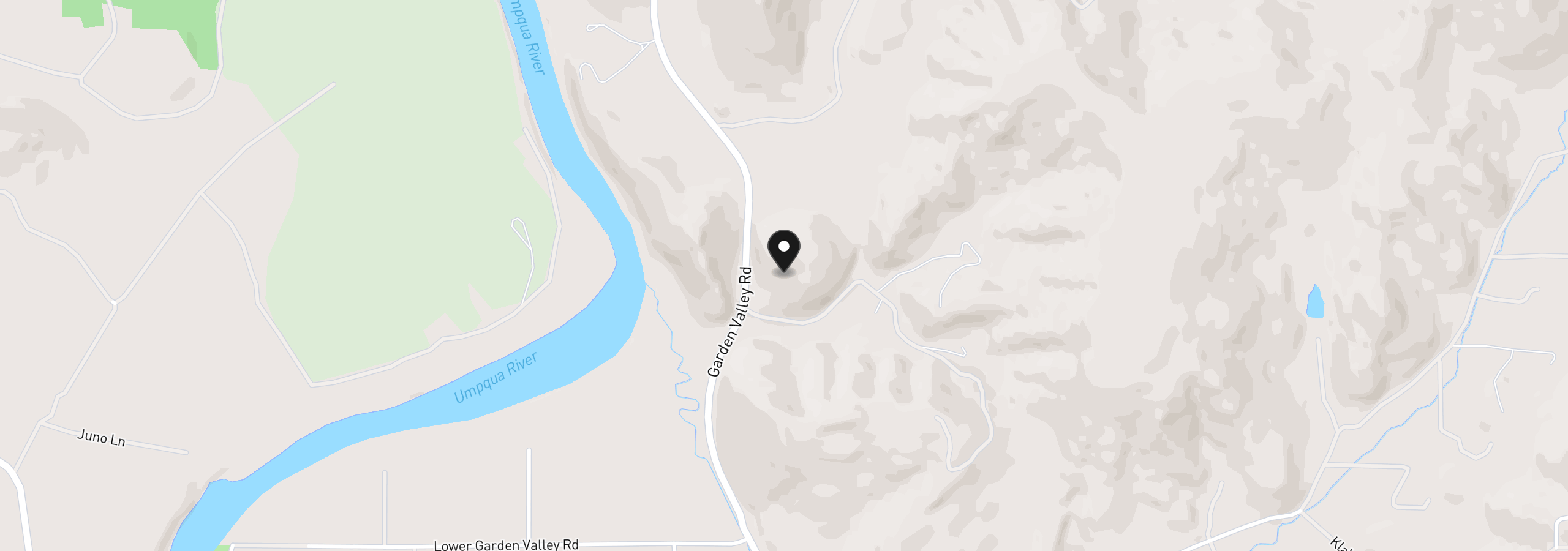 Map showing the location of 9581 Garden Valley Rd, Roseburg, OR 97471