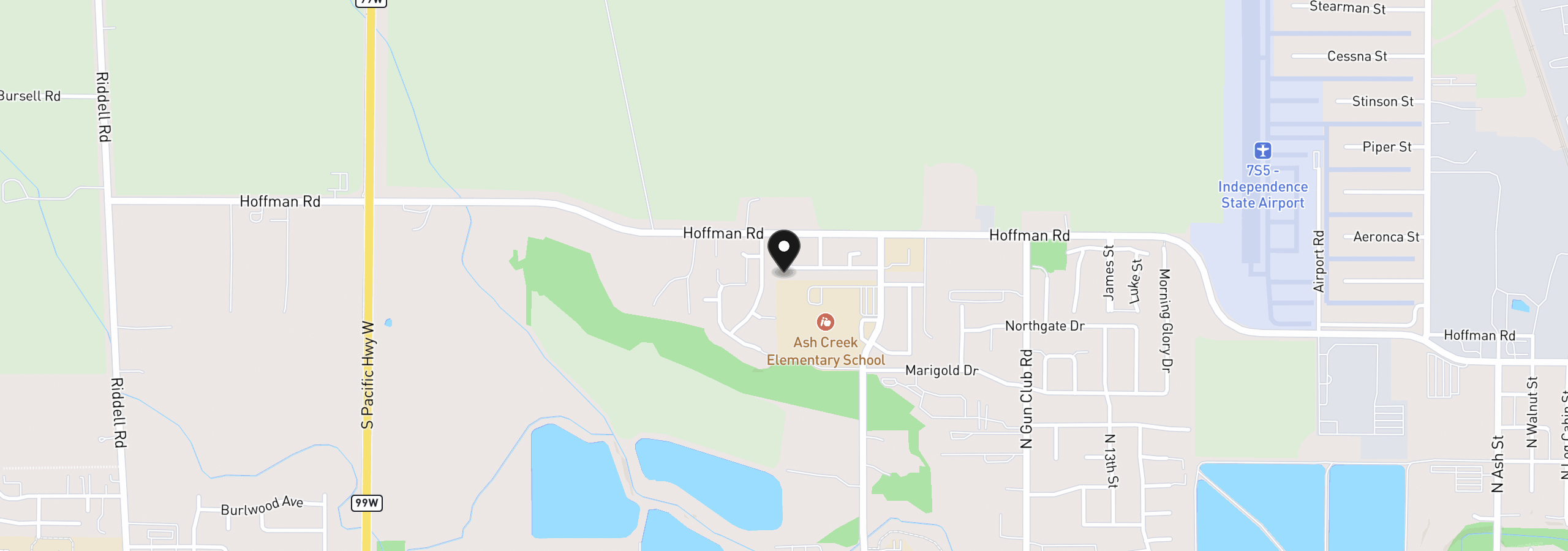 Map showing the location of 1731 Parkmeadow Ave, Monmouth, OR 97361