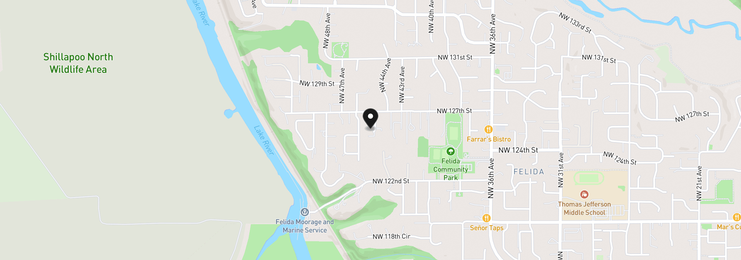 Map showing the location of 12514 NW 45th Ct, Vancouver, Wa 98685
