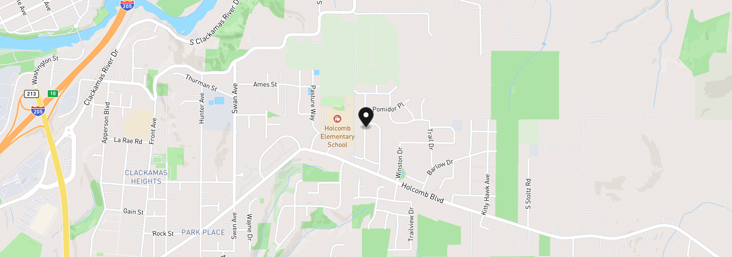 Map showing the location of 16036 Serres Farms Way, Oregon City, OR 97045