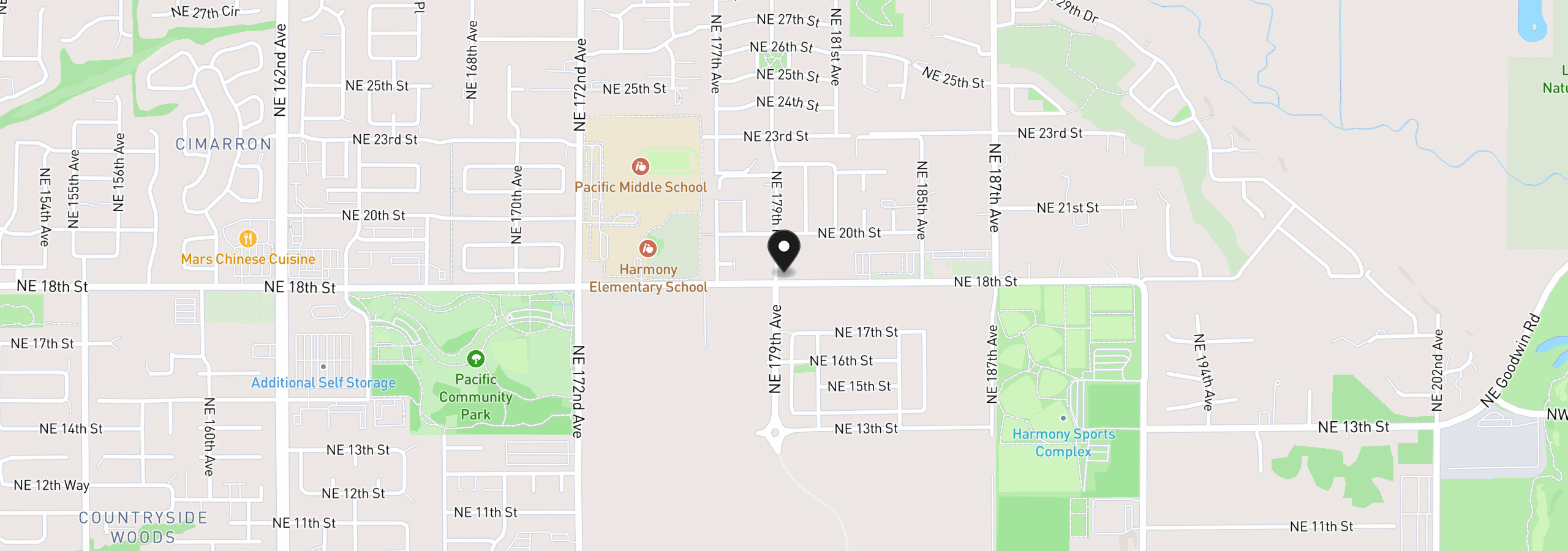 Map showing the location of 18004 NE 18th St, Vancouver, Wa 98684