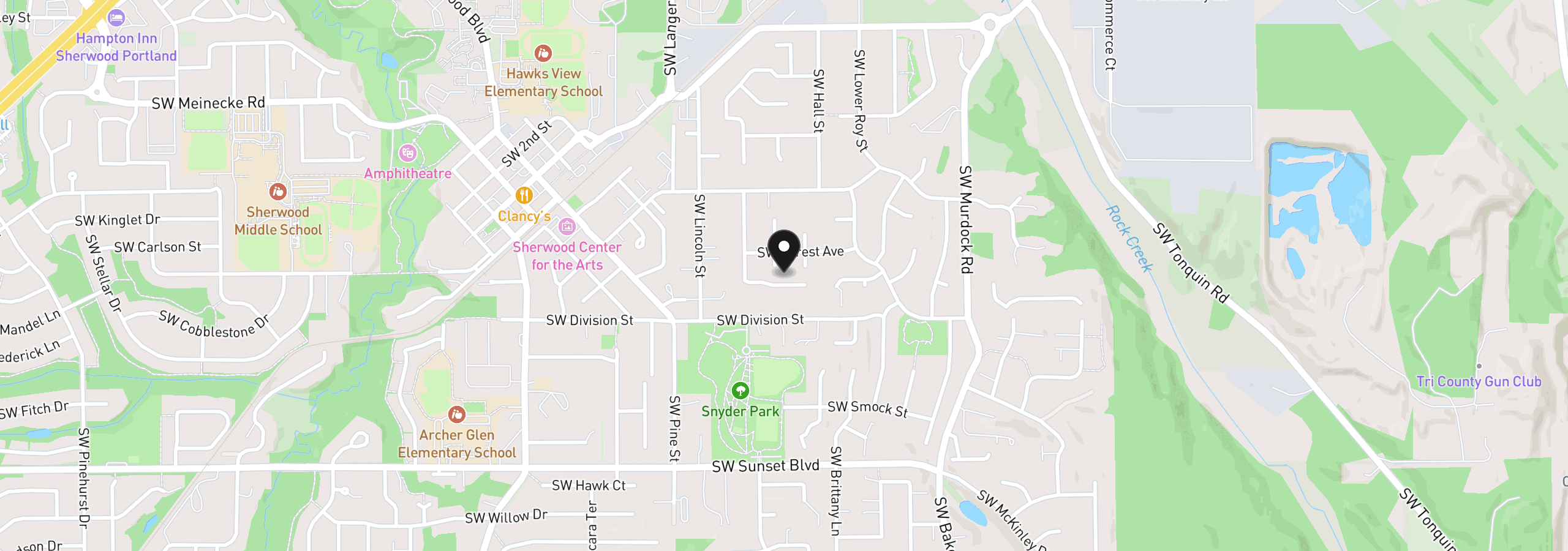 Map showing the location of 22874 SW Martin Ct, Sherwood, OR 97140