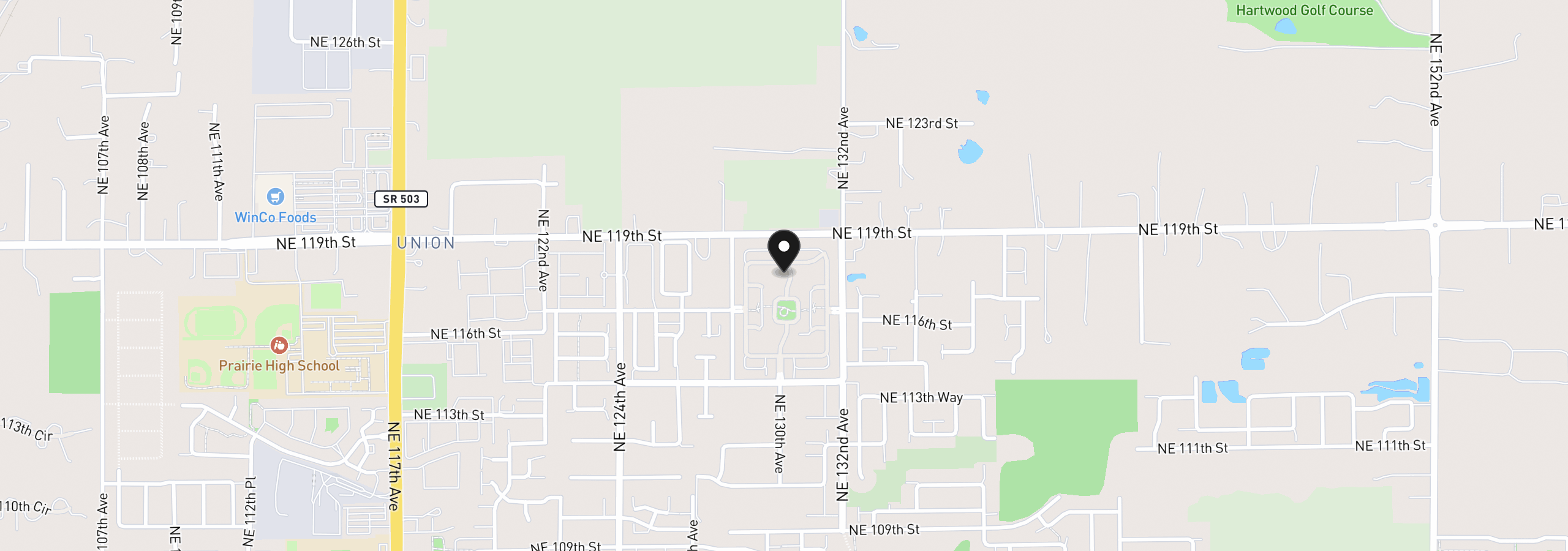 Map showing the location of 11712 NE 130th Ave, Vancouver, Wa 98682