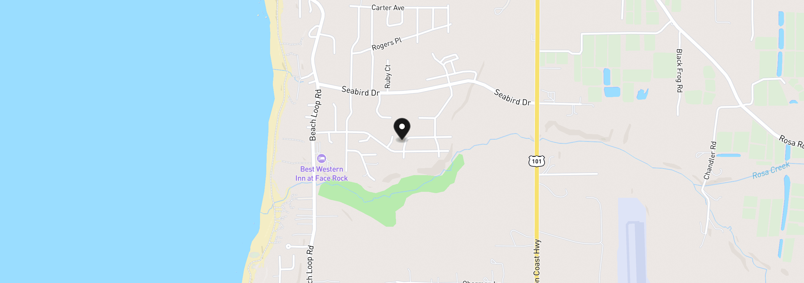 Map showing the location of 860 Spyglass Dr 2700, Bandon, OR 97411