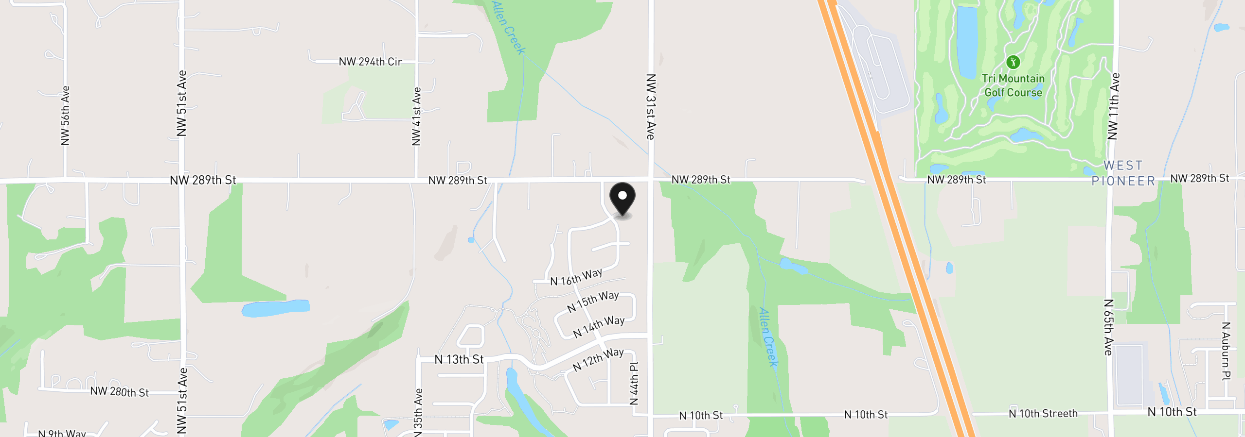 Map showing the location of 4217 N 12th Way, Ridgefield, Wa 98642