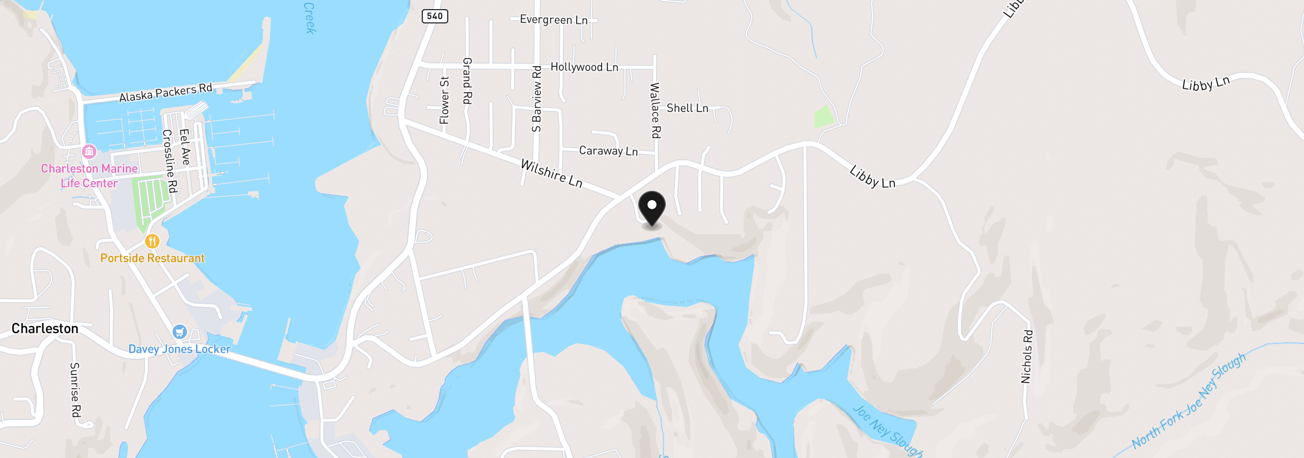 Map showing the location of 000 Sea Spray, Coos Bay, OR 97420