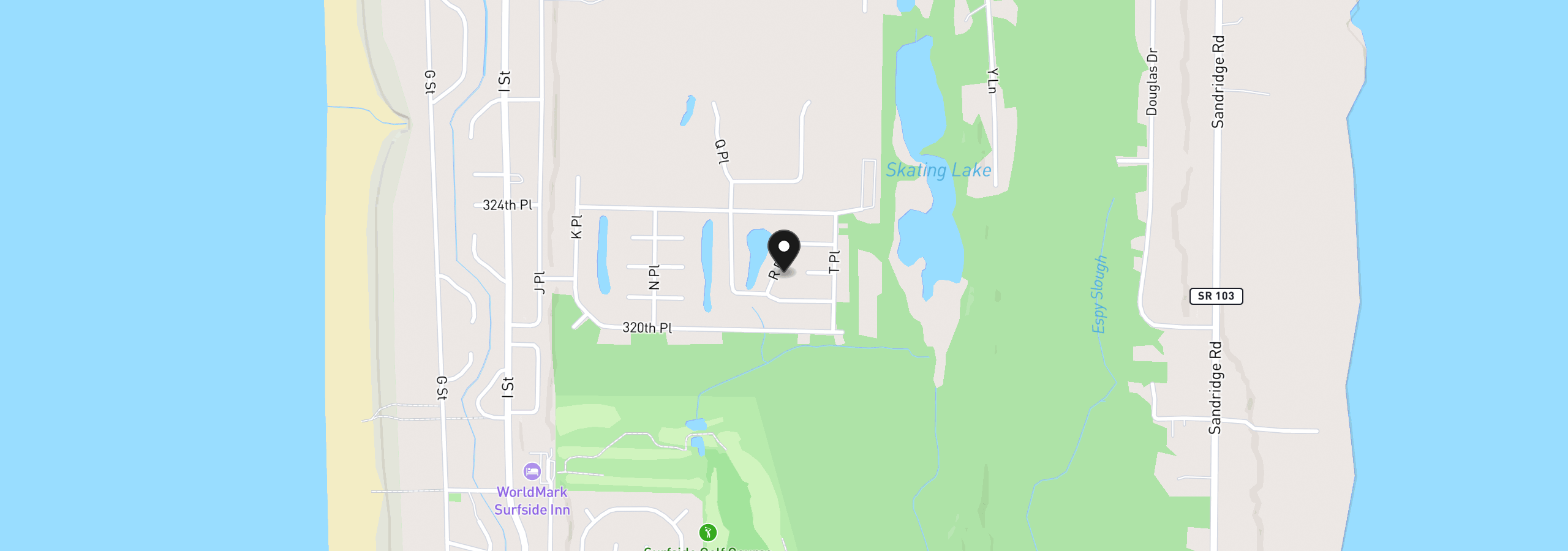 Map showing the location of 32206 R Pl, Ocean Park, Wa 98640