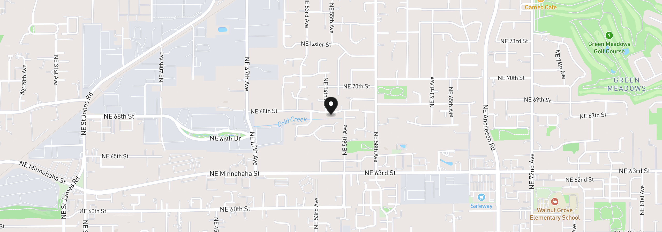 Map showing the location of 5411 NE 68th St, Vancouver, Wa 98661