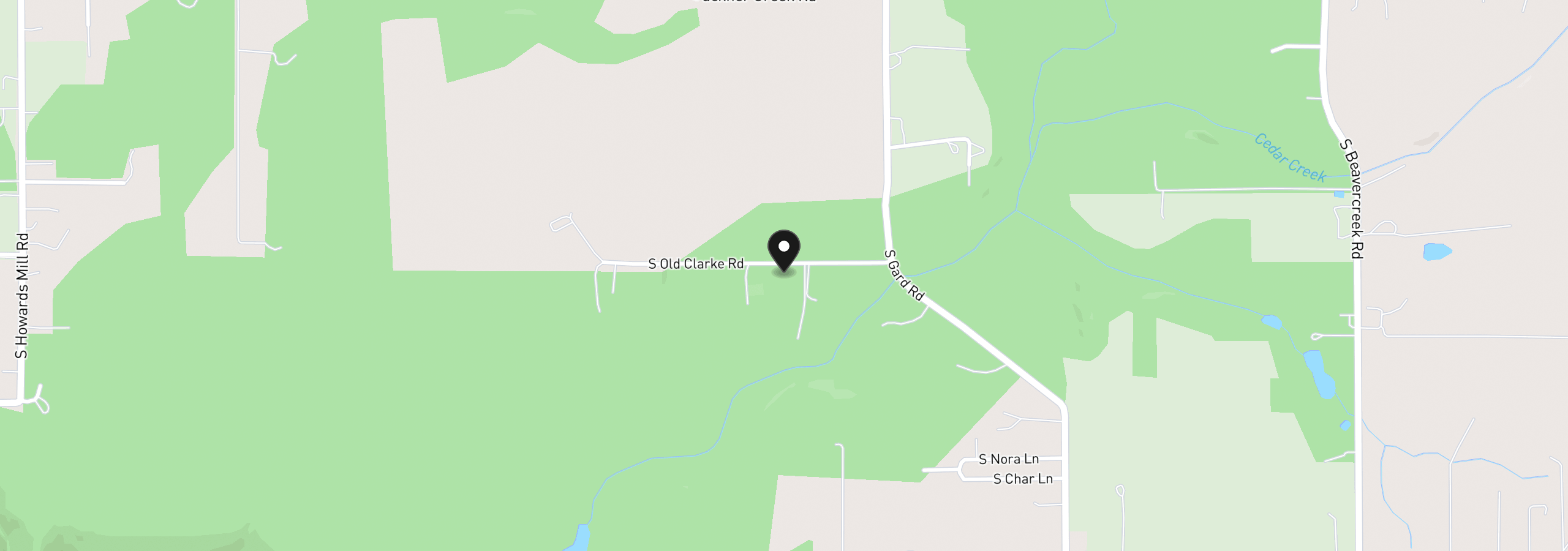 Map showing the location of 18280 S Old Clarke Rd, Mulino, OR 97042