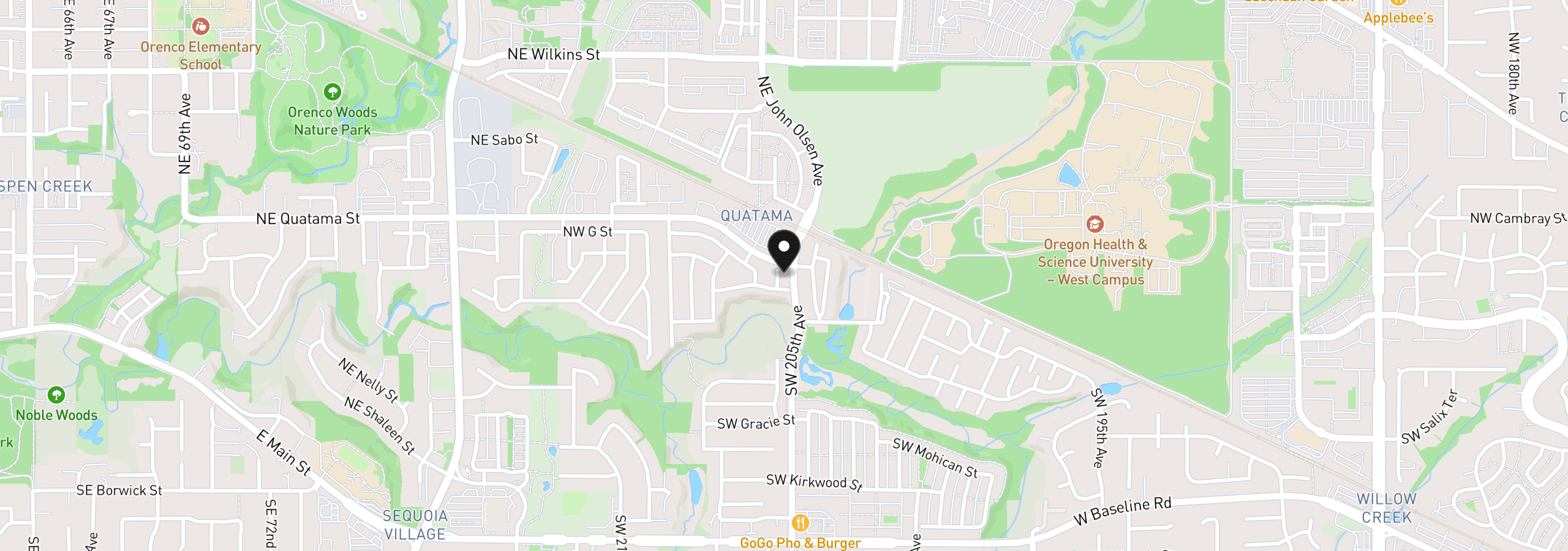Map showing the location of 260 NW Prescott Pl, Beaverton, OR 97006