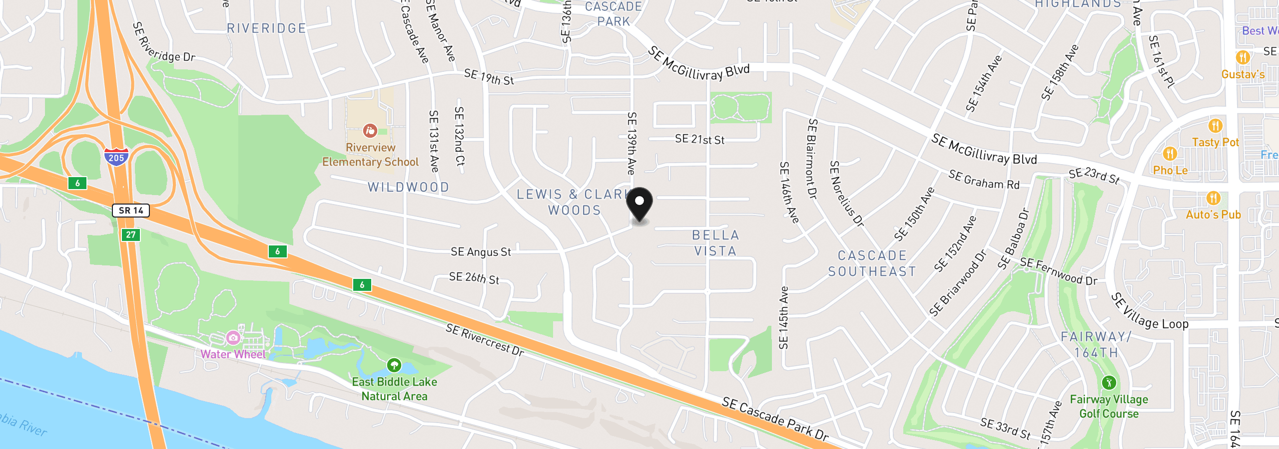 Map showing the location of 2409 SE 139th Ave, Vancouver, Wa 98683