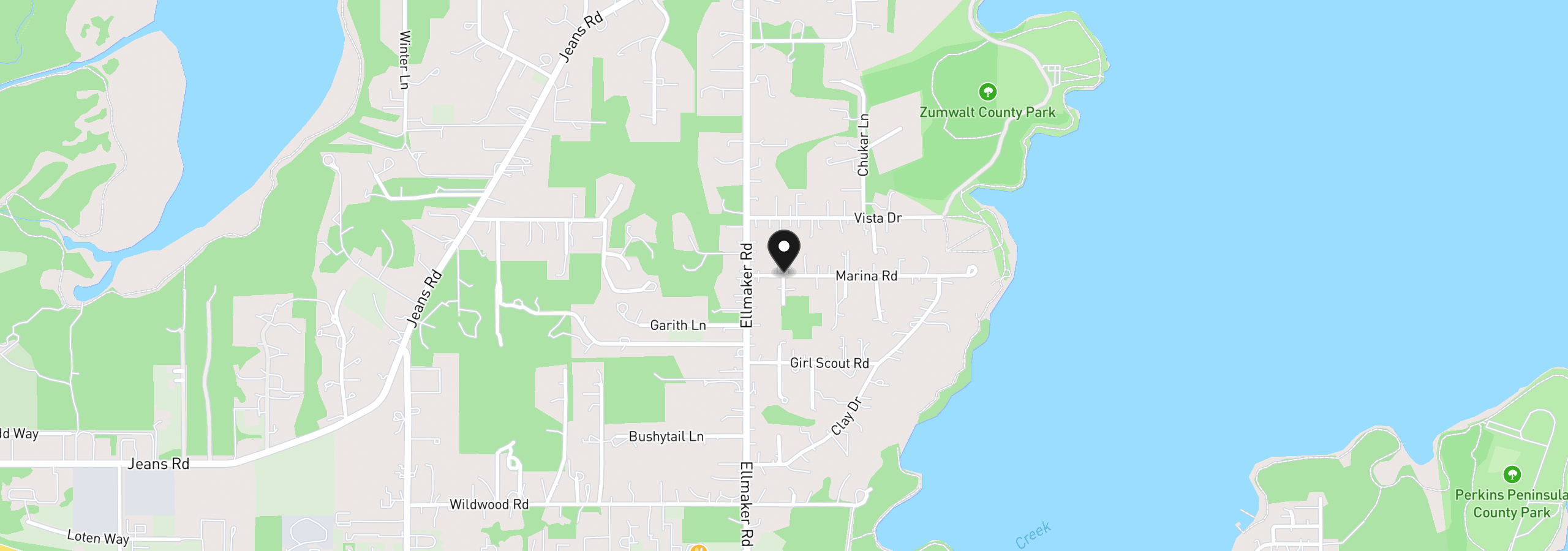 Map showing the location of Marina Rd, Veneta, OR 97487