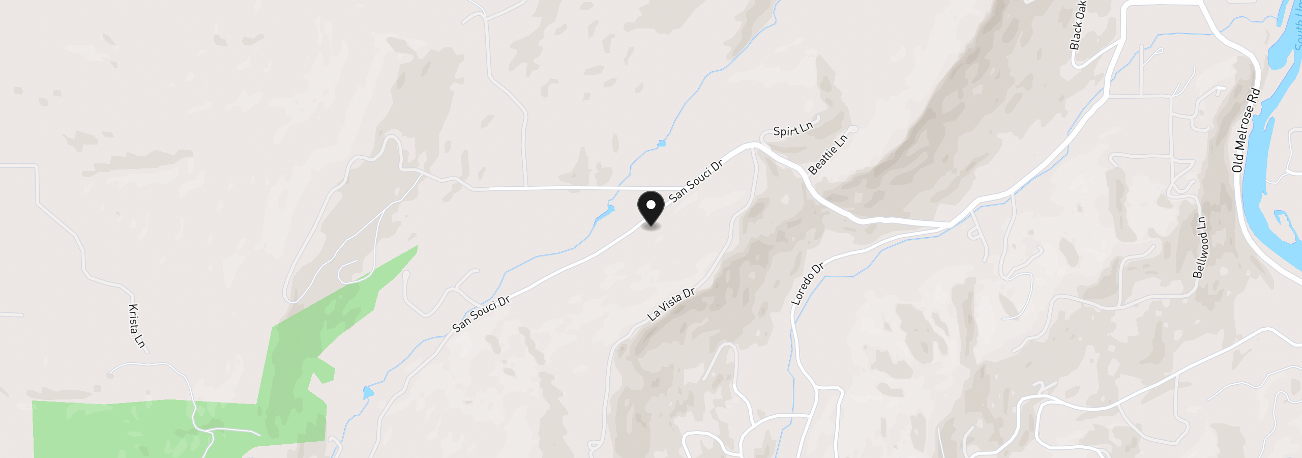 Map showing the location of 1646 San Souci Dr, Roseburg, OR 97471