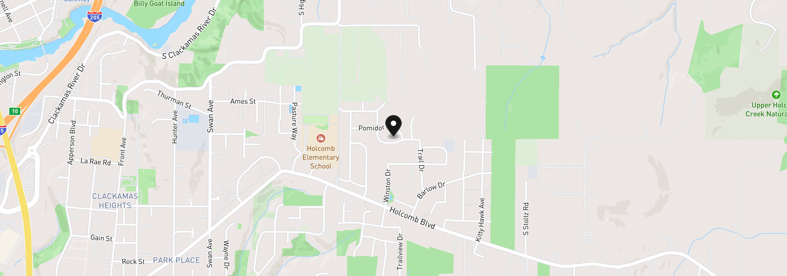 Map showing the location of 16050 Kaylyn Dr, Oregon City, OR 97045