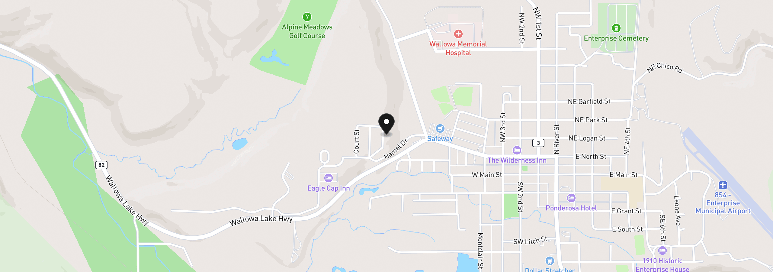 Map showing the location of 0 Autim, Enterprise, OR 97828
