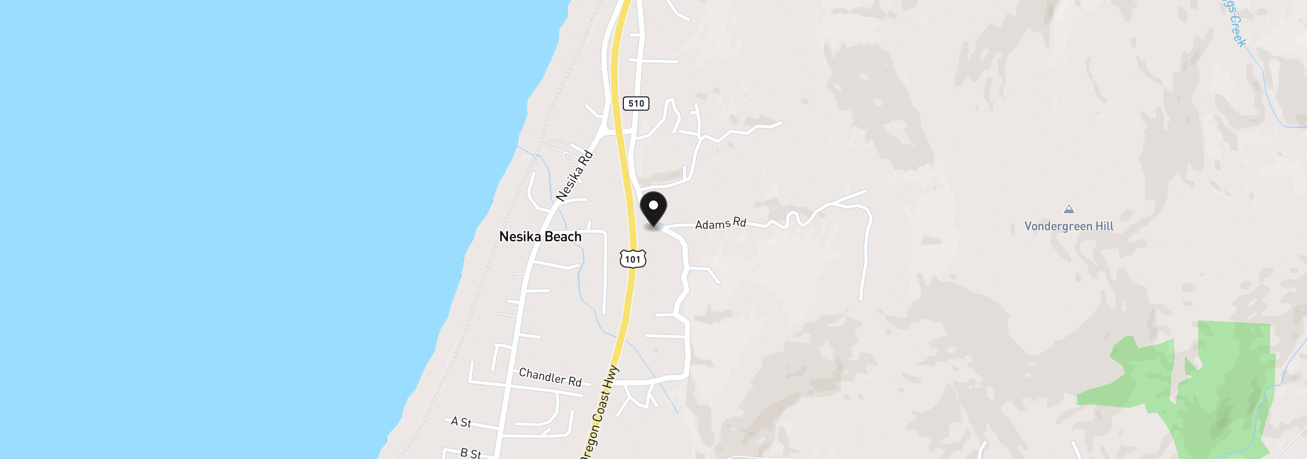 Map showing the location of 33050 Hillside Acres Rd, Gold Beach, OR 97444