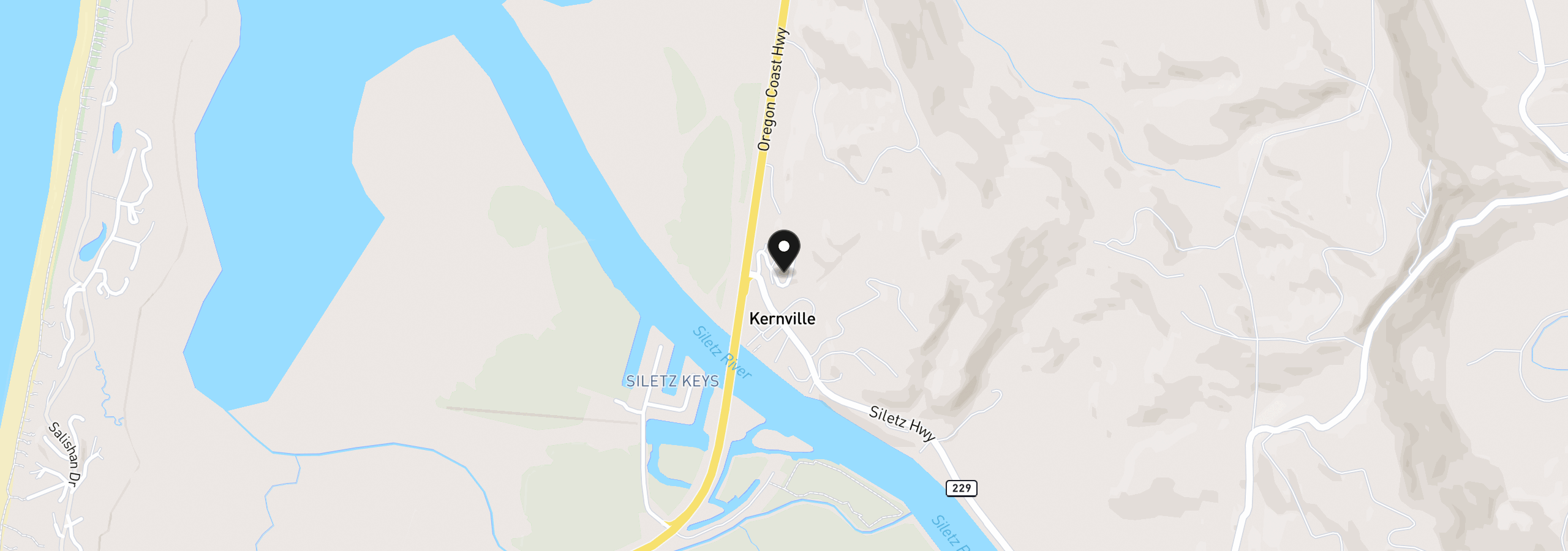 Map showing the location of 14301530163 S Wells Dr, Lincoln City, OR 97367