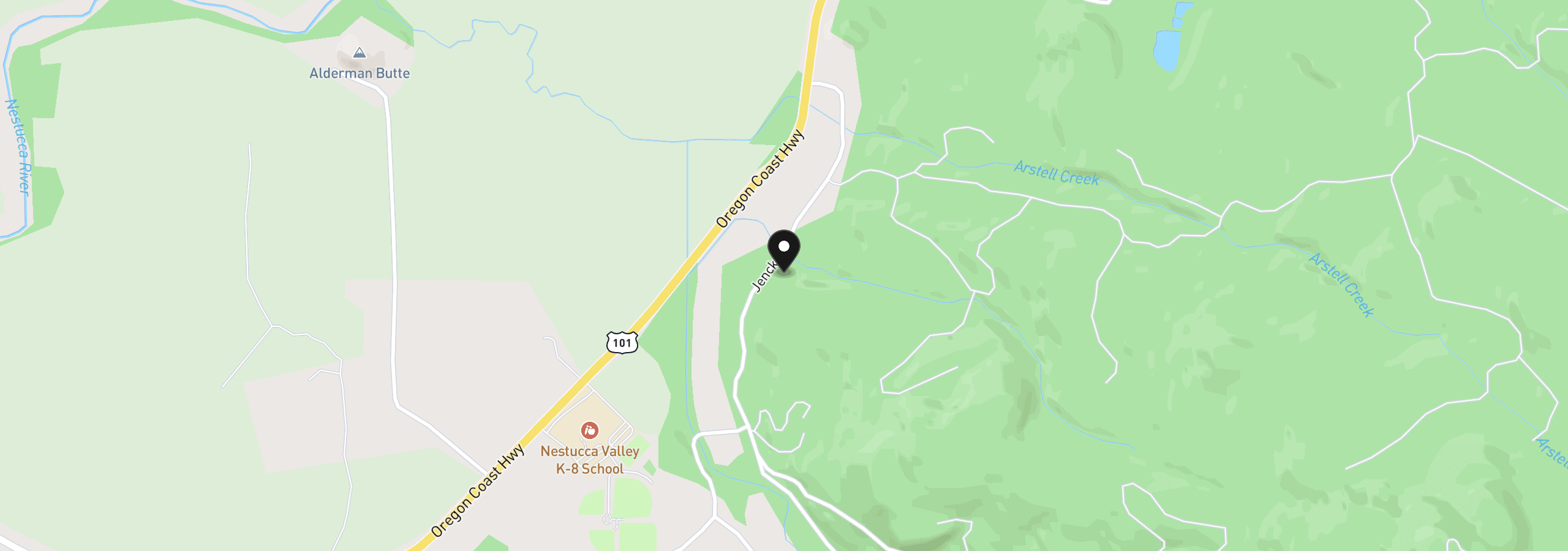 Map showing the location of 36475 Jenck Rd, Cloverdale, OR 97112