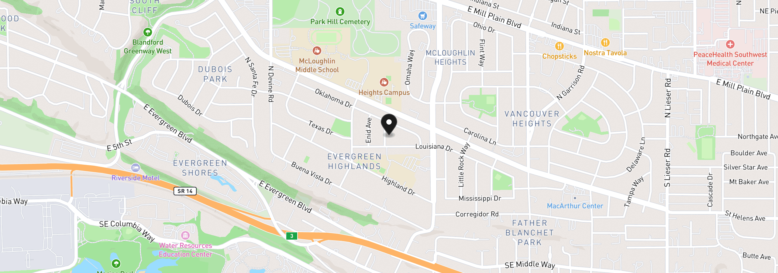 Map showing the location of 115 Tulsa Ave, Vancouver, Wa 98661