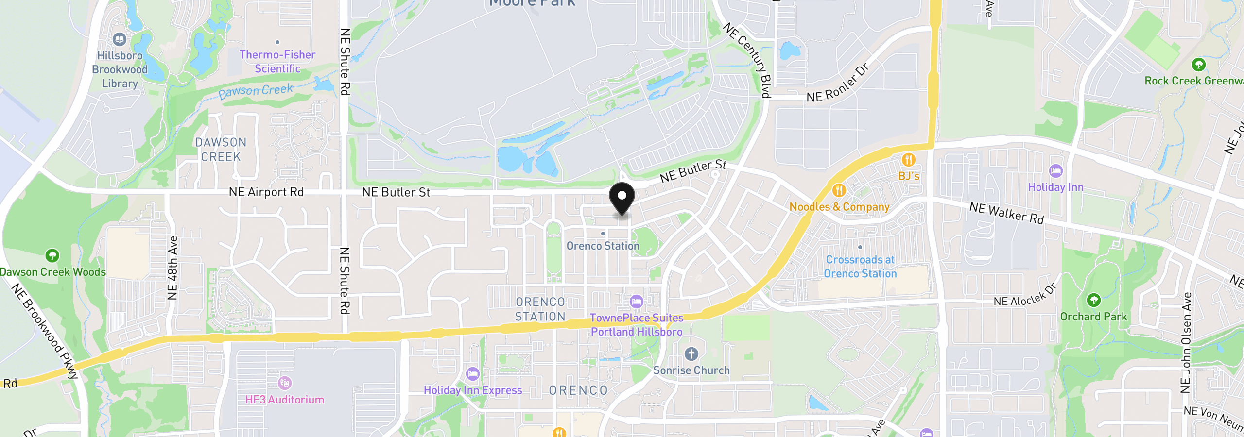 Map showing the location of 1741 NE 65th Ave, Hillsboro, OR 97124