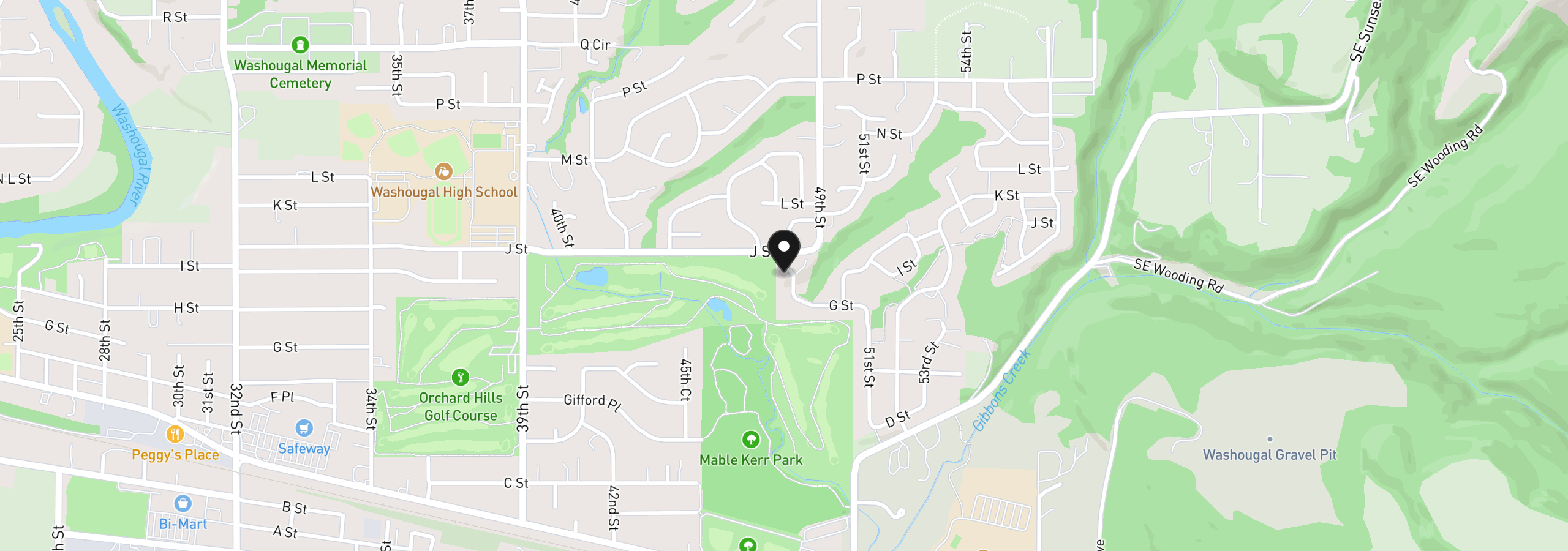 Map showing the location of 925 Fairway Dr, Washougal, Wa 98671