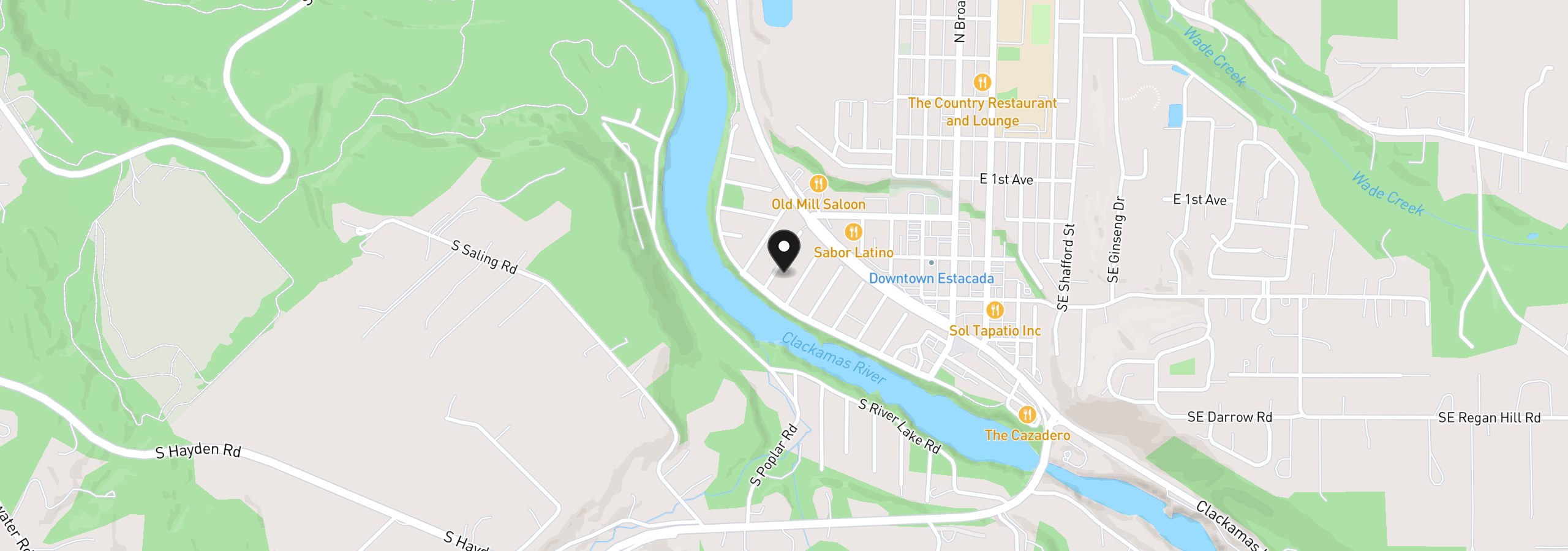 Map showing the location of 465 SW Hawthorn Rd, Estacada, OR 97023
