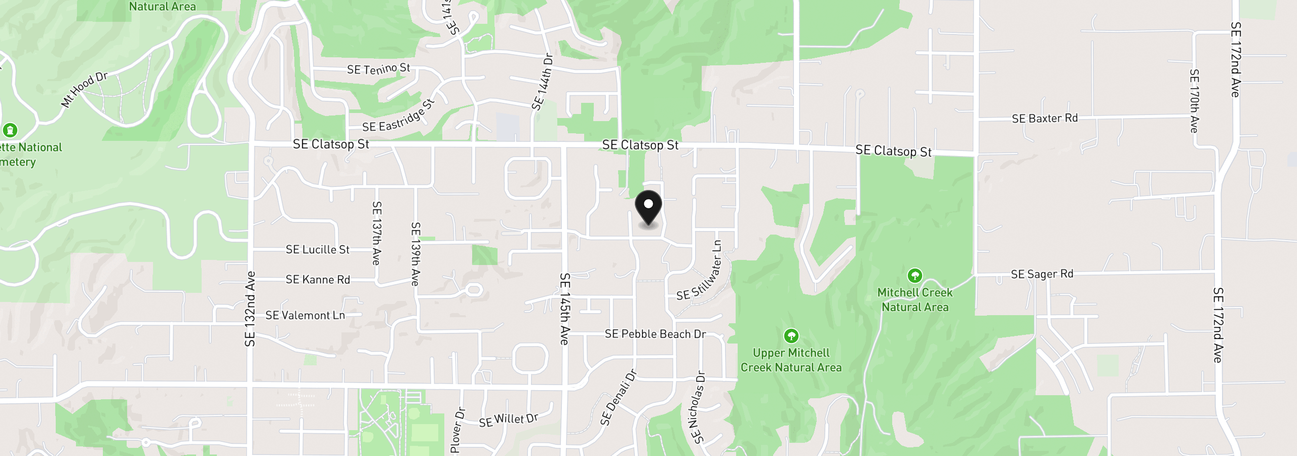 Map showing the location of 14733 SE Northern Heights Dr, Happy Valley, OR 97086