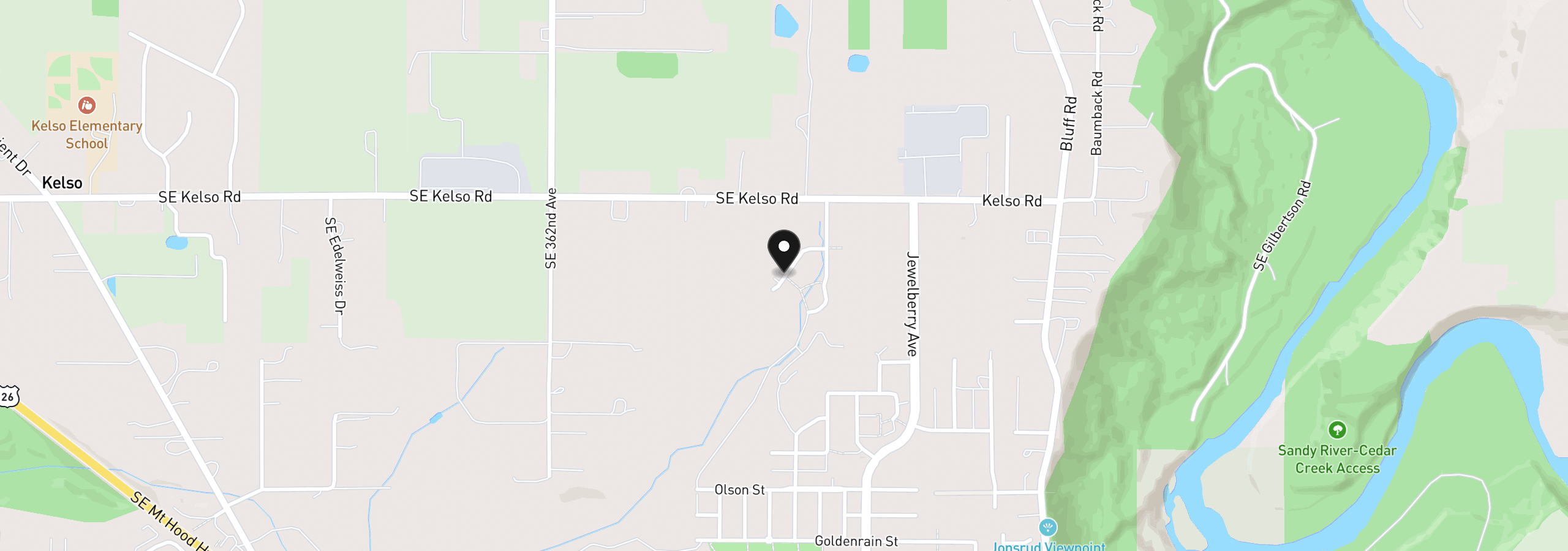 Map showing the location of 36906 Gooseberry St, Sandy, OR 97055