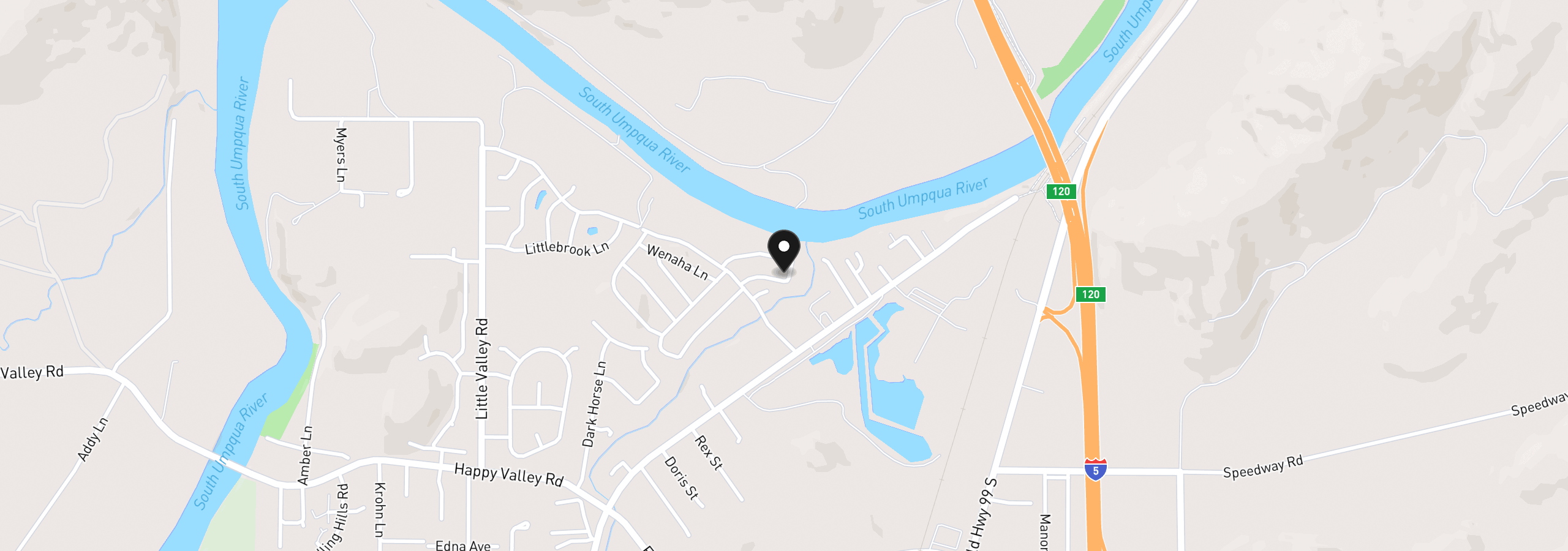 Map showing the location of 204 Trout Loop, Roseburg, OR 97471