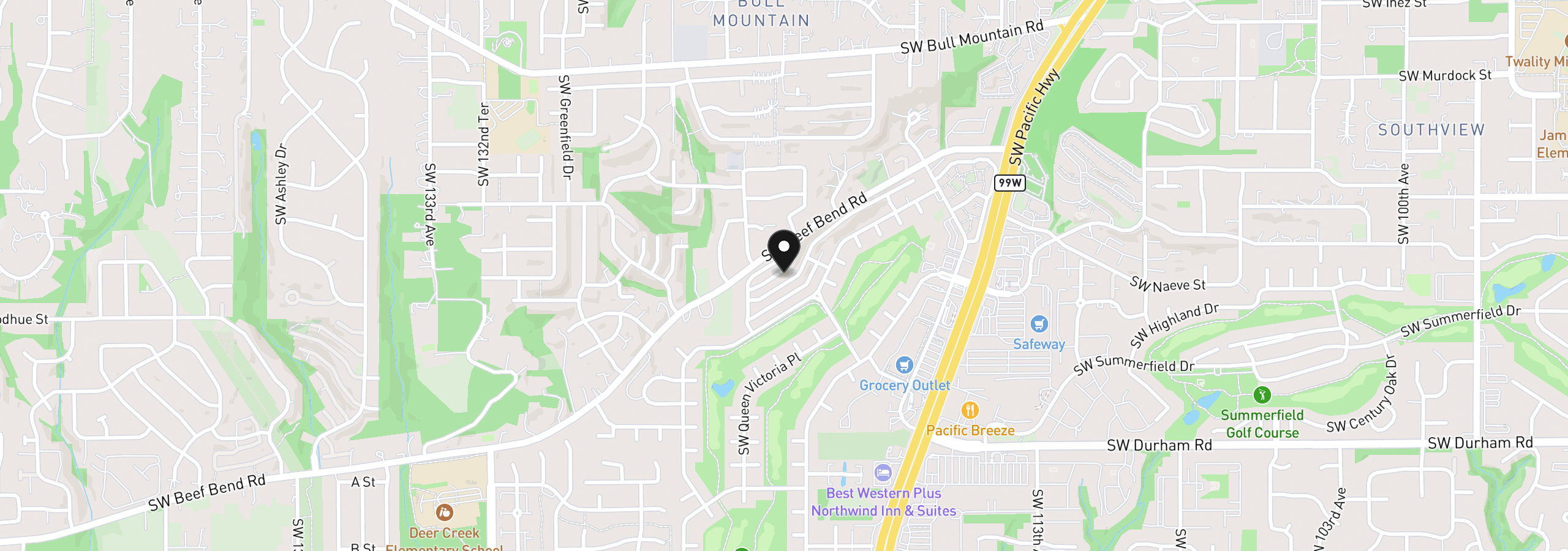 Map showing the location of 12088 SW King Arthur St B, King City, OR 97224