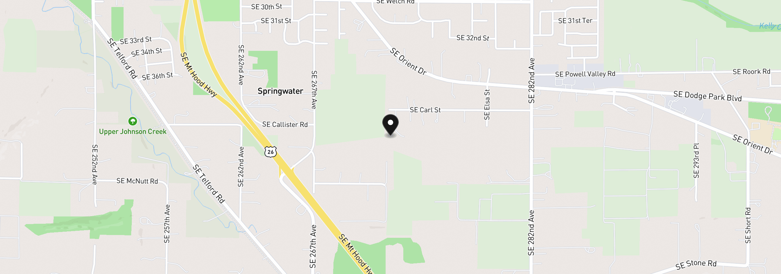 Map showing the location of 27238 SE Carl St, Gresham, OR 97080
