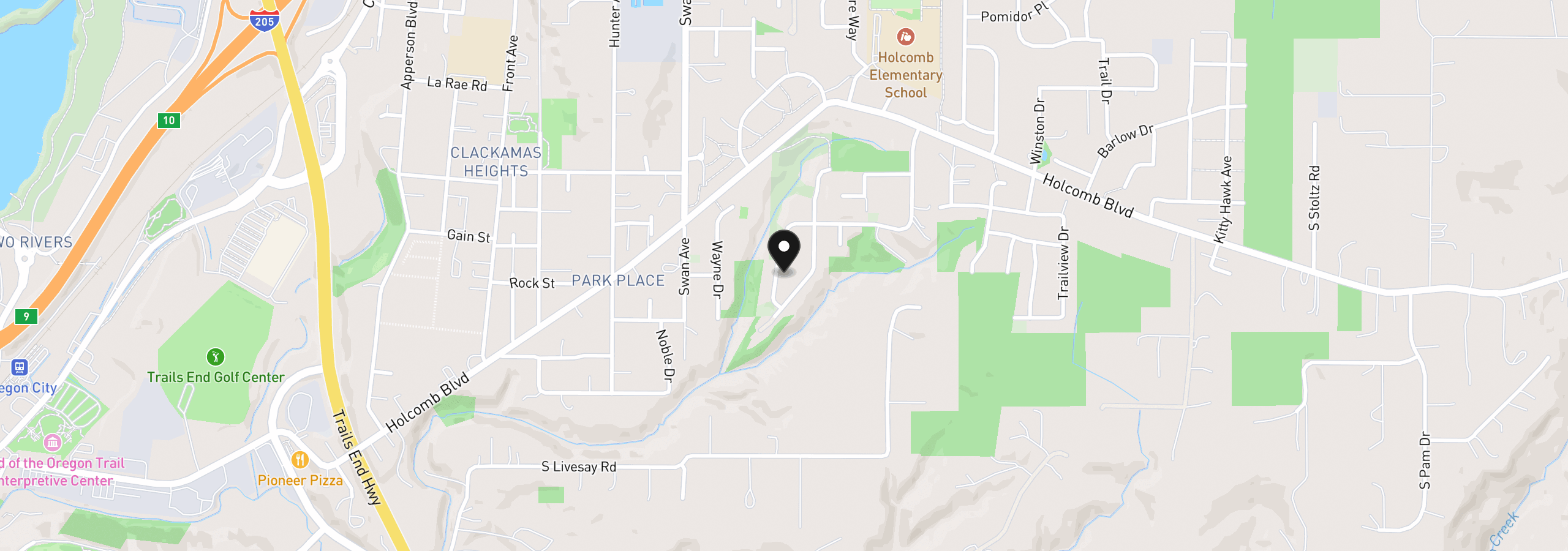 Map showing the location of 16562 Oak Tree Ter, Oregon City, OR 97045