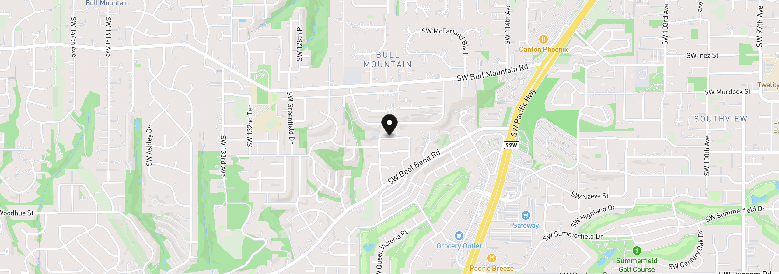 Map showing the location of 12127 SW Autumnview St, Tigard, OR 97224